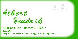 albert hendrik business card